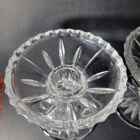 Gorham Crystal King Edward Hurricane Candle Lamp holders Set of 2 Base only - Picture 7 of 9